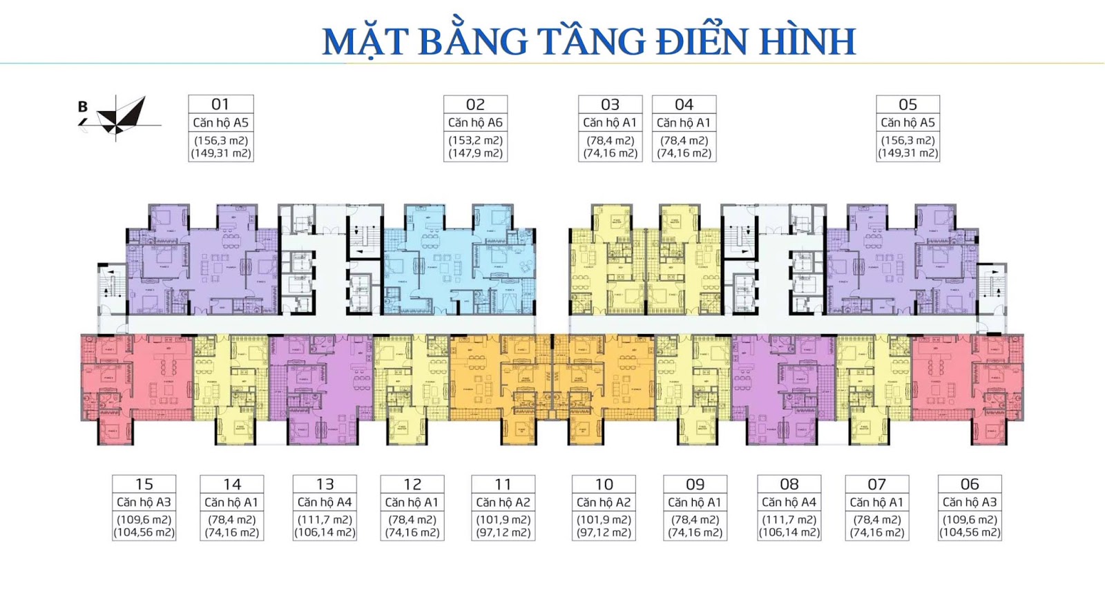 Mặt bằng tầng điển hình Amber Riverside